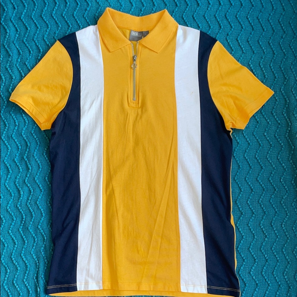 Yellow and Black Striped Polo Shirt